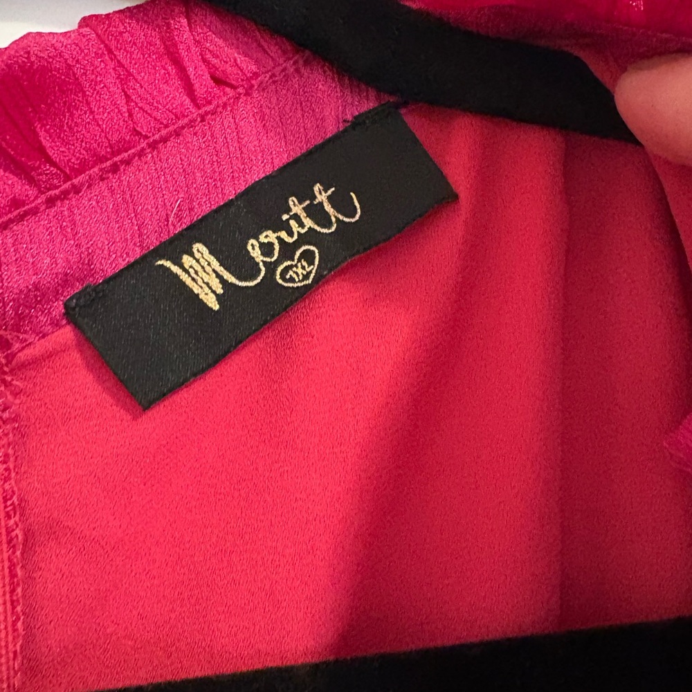 Hot Pink Ruffle Dress - Picture 2 of 4